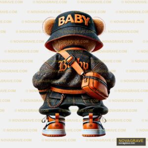 A Teddy Bear Wearing A Baseball Uniform And H Animals Wildlife 2 - DTF Ontwerp