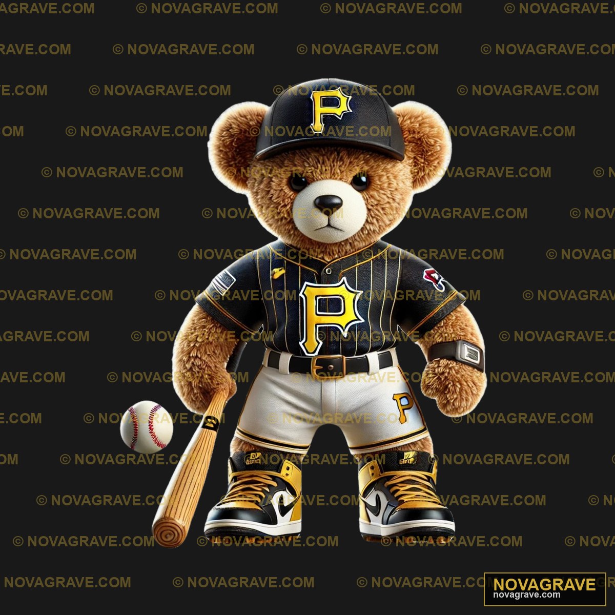 A Teddy Bear Wearing A Baseball Uniform And H Animals Wildlife 4 - DTF Transfer Design
