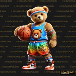 A Teddy Bear Wearing A Basketball Uniform And Animals Wildlife - DTF Transfer Design