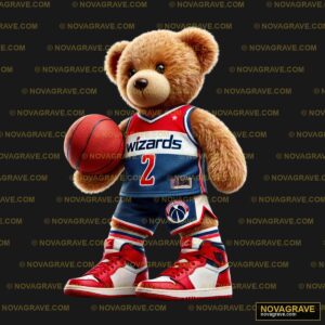 A Teddy Bear Wearing A Basketball Uniform Animals Wildlife - Design DTF