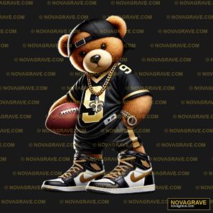 A Teddy Bear Wearing A Black And Gold Uniform Animals Wildlife - DTF Ontwerp