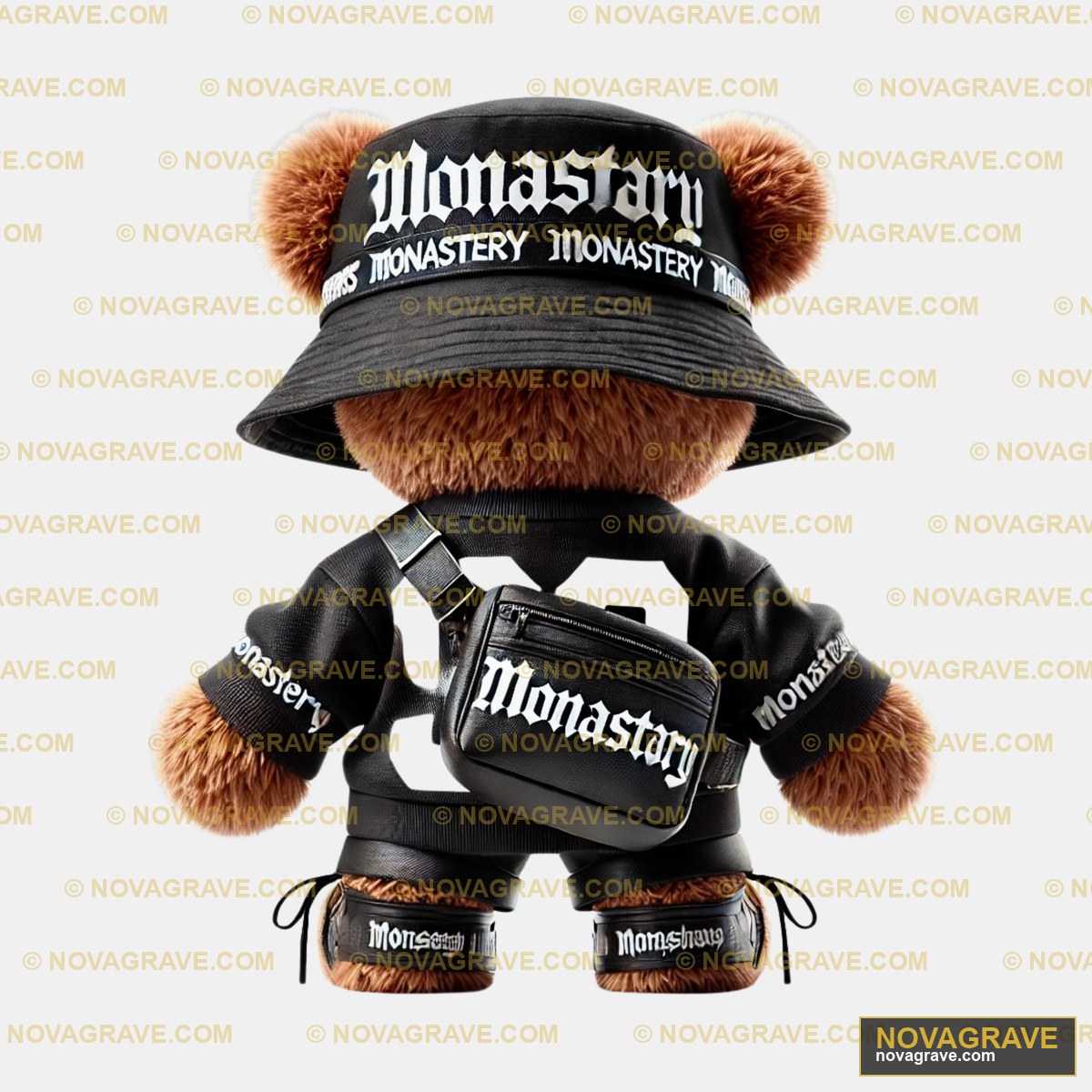 A Teddy Bear Wearing A Black Hat And Black Ja Animals Wildlife - DTF Ontwerp