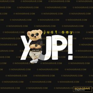A Teddy Bear Wearing A Black Shirt And Sungla Animals Wildlife - DTF Transfer Design