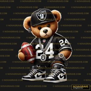 A Teddy Bear Wearing A Football Uniform And H Animals Wildlife 2 - DTF Ontwerp