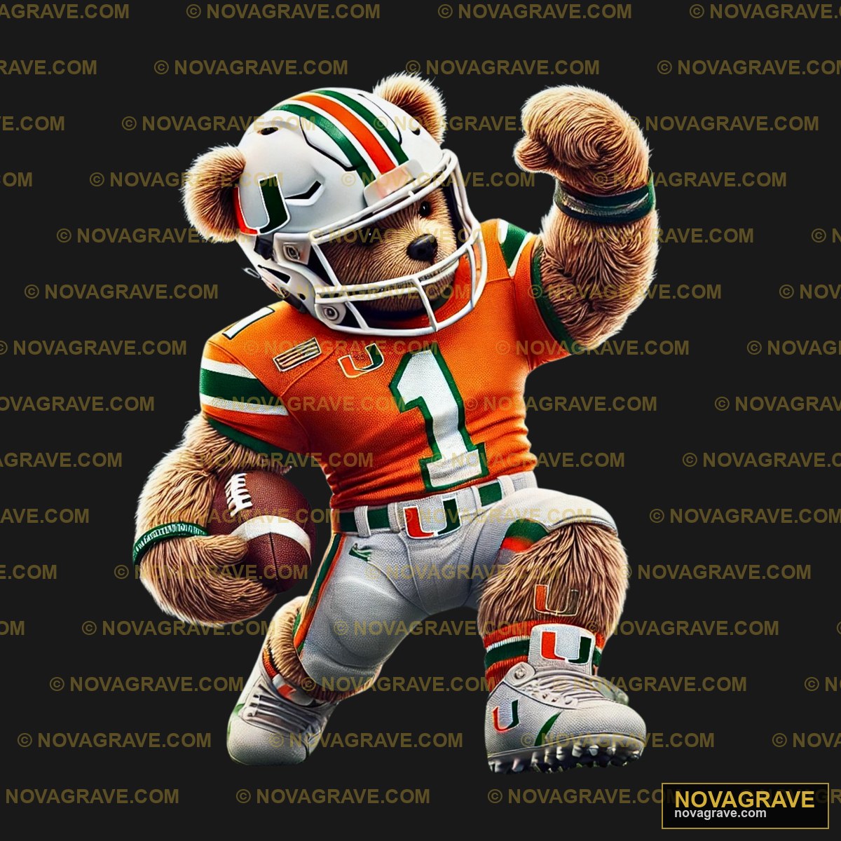 A Teddy Bear Wearing A Football Uniform Animals Wildlife 4 - Design DTF
