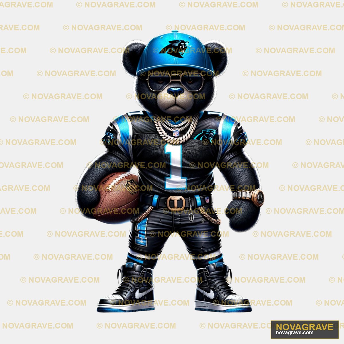 A Teddy Bear Wearing A Football Uniform Animals Wildlife 7 - Design DTF