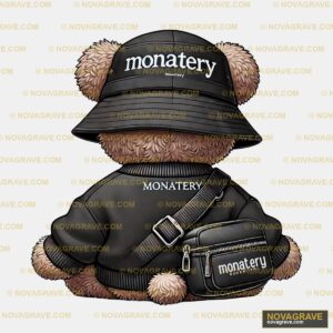 A Teddy Bear Wearing A Hat And A Bag Animals Wildlife - Design DTF