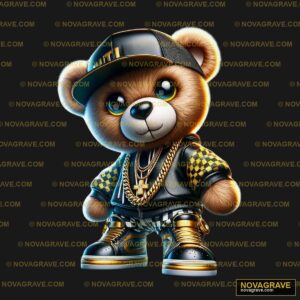 A Teddy Bear Wearing A Hat And A Checkered Sh Animals Wildlife - Design DTF
