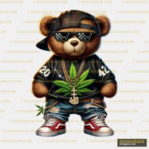 A Teddy Bear Wearing A Hat And Sunglasses Animals Wildlife 4 - DTF Transfer Design