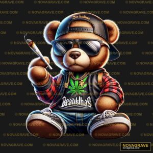 A Teddy Bear Wearing A Hat And Sunglasses Animals Wildlife - DTF Transfer Design