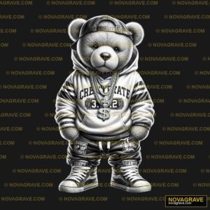 A Teddy Bear Wearing A Hoodie And Sneakers Animals Wildlife 2 - DTF Ontwerp