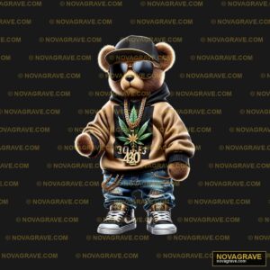 A Teddy Bear Wearing A Hoodie And Sunglasses Animals Wildlife 2 - DTF Ontwerp