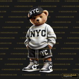 A Teddy Bear Wearing A New York Sweater And S Animals Wildlife - DTF Ontwerp