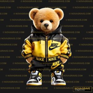 A Teddy Bear Wearing A Nike Jacket Animals Wildlife - DTF Transfer Design