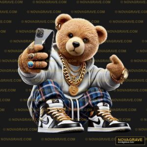 A Teddy Bear Wearing A Pair Of Sneakers And A Animals Wildlife - DTF Ontwerp