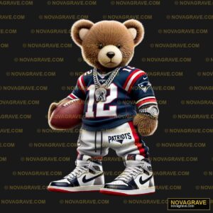 A Teddy Bear Wearing A Patriots Uniform Animals Wildlife - DTF Ontwerp
