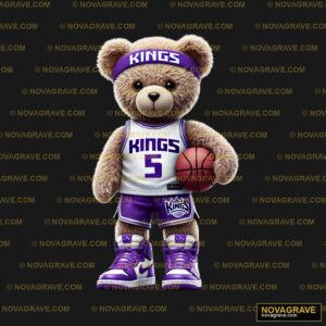 A Teddy Bear Wearing A Purple Jersey And Snea Animals Wildlife - DTF Transfer Design