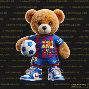 A Teddy Bear Wearing A Soccer Jersey Animals Wildlife - DTF Transfer Design