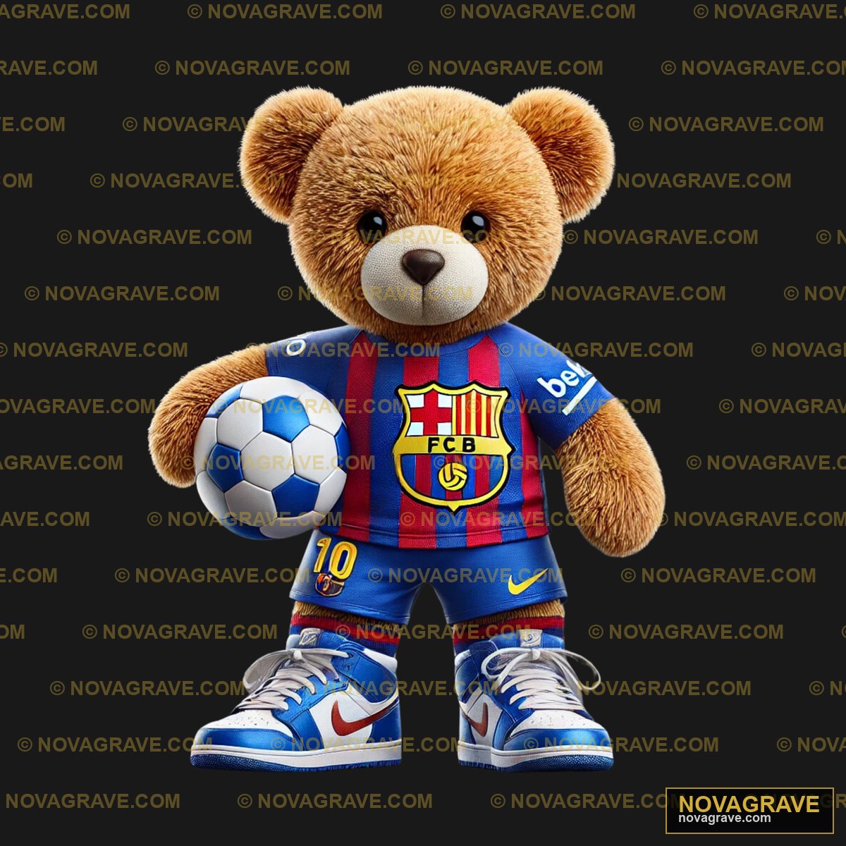 A Teddy Bear Wearing A Soccer Jersey Animals Wildlife - DTF Ontwerp