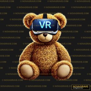 A Teddy Bear Wearing A Virtual Virtual Animals Wildlife - DTF Ontwerp