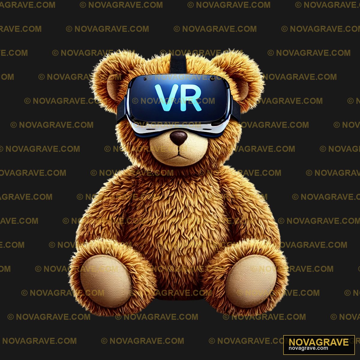 A Teddy Bear Wearing A Virtual Virtual Animals Wildlife - DTF Ontwerp