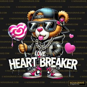 A Teddy Bear Wearing Sunglasses And Dtf Desig Animals Wildlife - DTF Transfer Design