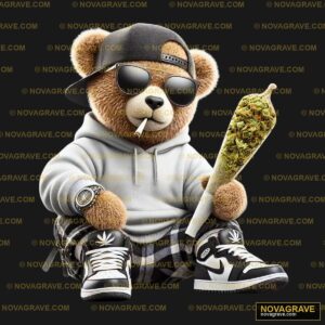 A Teddy Bear Wearing Sunglasses And Holding A Animals Wildlife 2 - Design DTF