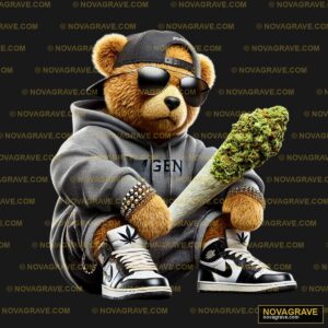 A Teddy Bear Wearing Sunglasses And Holding A Animals Wildlife 3 - Design DTF