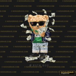 A Teddy Bear Wearing Sunglasses And Holding A Animals Wildlife - Design DTF