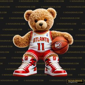 A Teddy Bear With A Basketball Shoe And Sneak Animals Wildlife - DTF Transfer Design