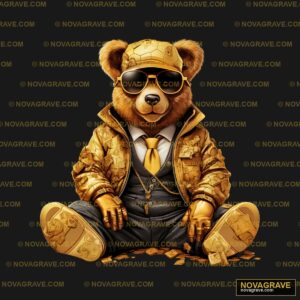A Teddy Dressed As A Pilot Sitting On The Gro Animals Wildlife - DTF Transfer Design