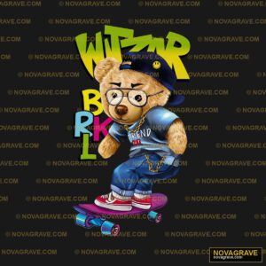 Cool Bear Skater DTF Design SVG PNG DXF - Ready for Printing