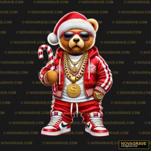 A Teddy Wearing A Red Jacket And Sunglasses Animals Wildlife - DTF Ontwerp