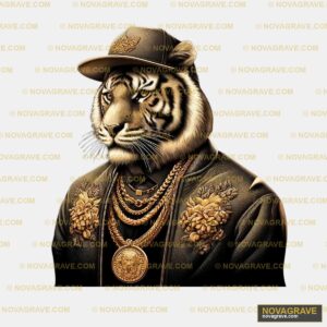 A Tiger Wearing A Hat And A Suit Animals Wildlife - Design DTF