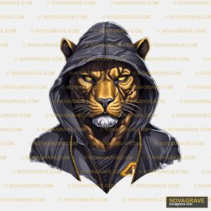 A Tiger Wearing A Hoodie Animals Wildlife - Design DTF