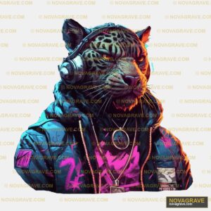 A Tiger Wearing Headphones And A Jacket Animals Wildlife - Design DTF