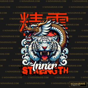 A Tiger With The Word Strength On It Animals Wildlife - Design DTF