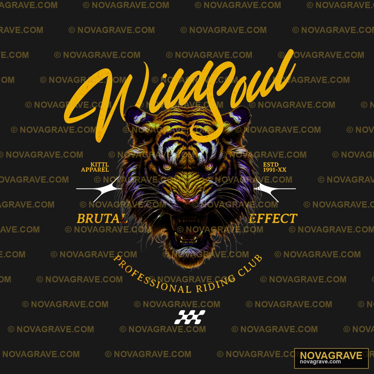 A Tiger With The Wordswuwu On It Animals Wildlife - Design DTF