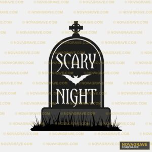 A Tombstone With The Word Scary Night On It Other Designs - DTF Ontwerp