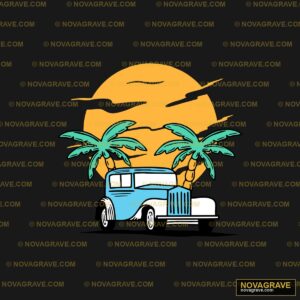 A Truck With Two Palm Trees On The Back Nature Botanical - DTF Ontwerp