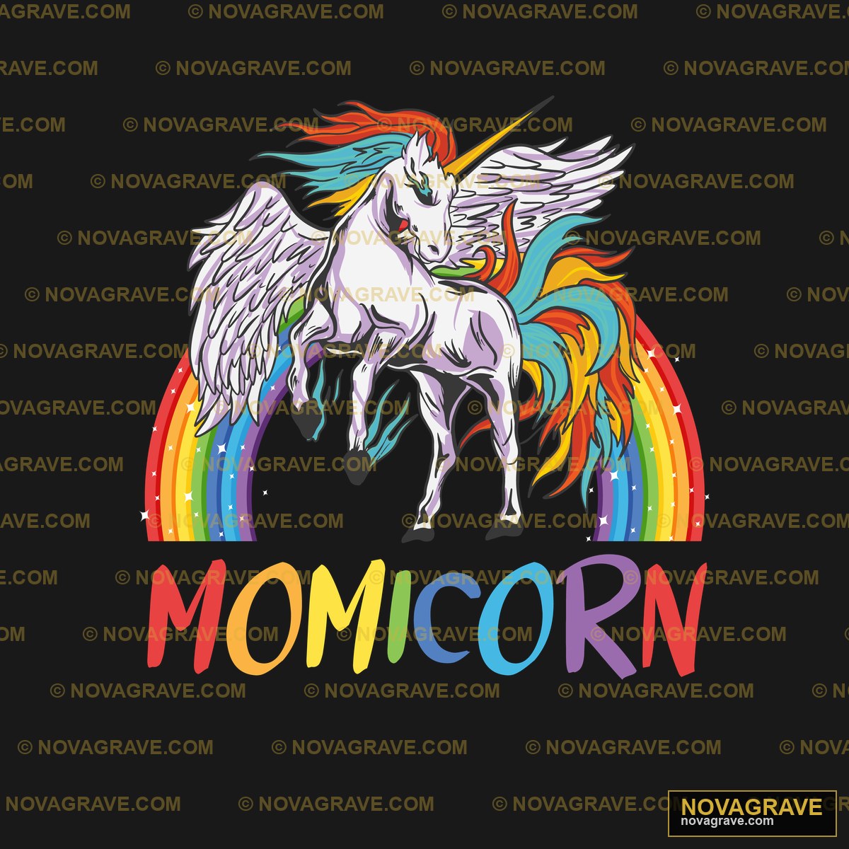 A Unicorn With Wings And Rainbows On It Other Designs - Design DTF