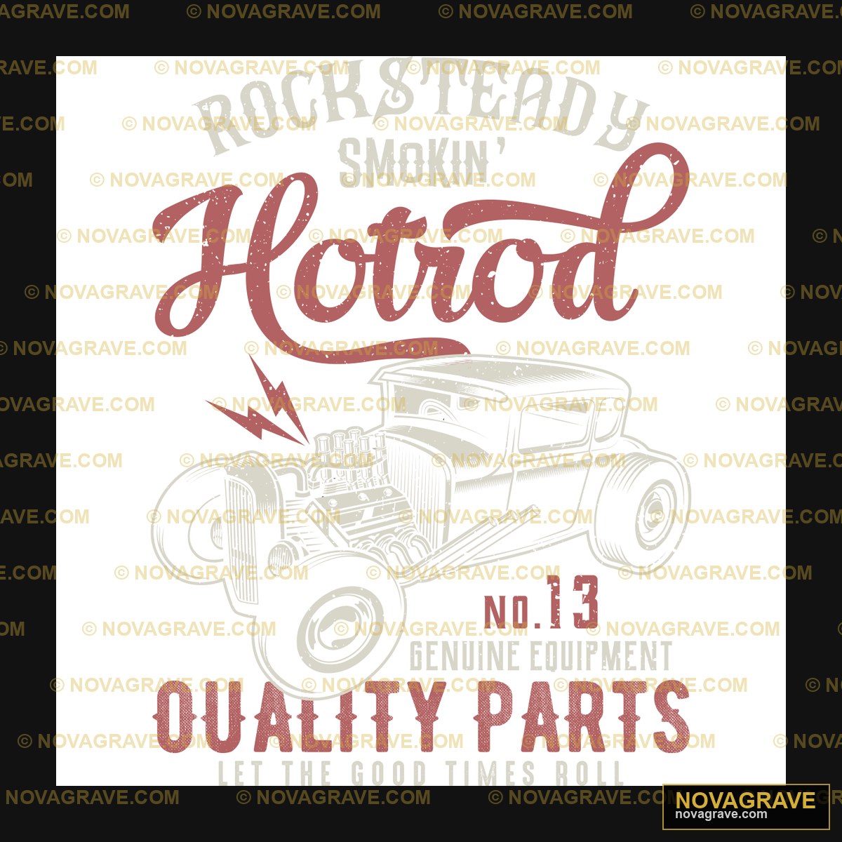 A Vintage Hot Rodt Car With The Words Hot Rod Retro Vintage - DTF Ontwerp