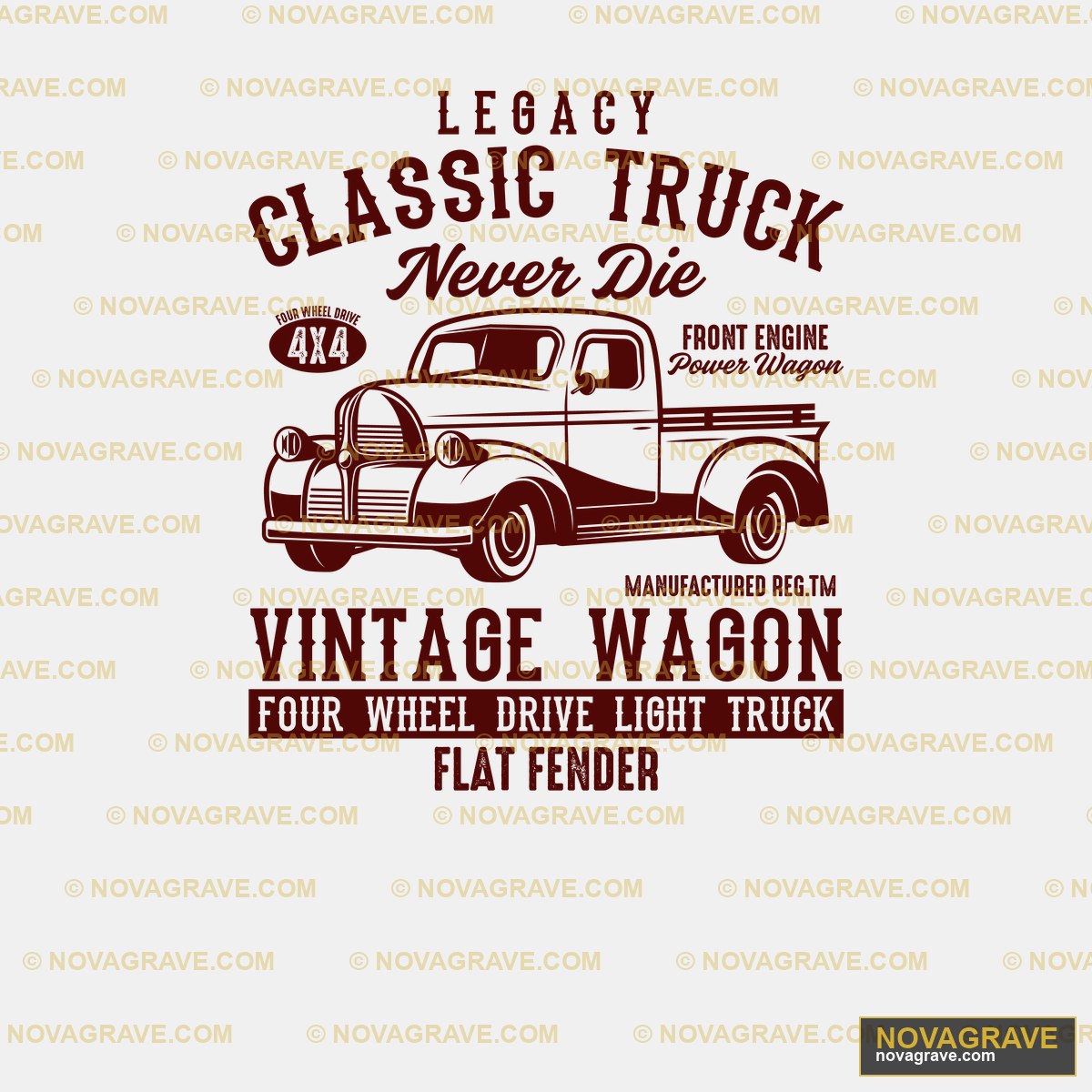 A Vintage Truck With The Words Vintage Truck Retro Vintage - Design DTF