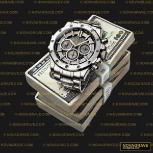 A Watch Sitting On Top Of A Stack Of Money Other Designs - Design DTF