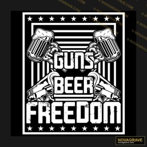 A White And Black Logo With Two Guns In The M Other Designs - DTF Transfer Design