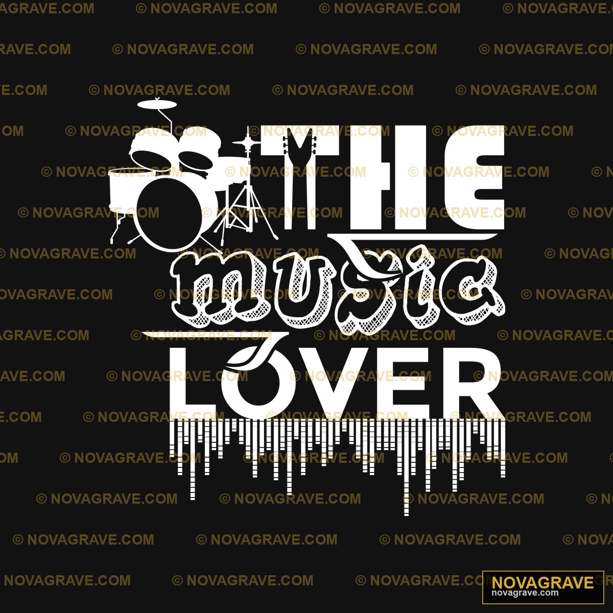 The Music Lover Drummer DTF Design SVG PNG DXF