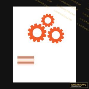 A White Background With A Brown Icon Of Gears Other Designs - DTF Transfer Design