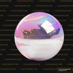 A White Ball With A Pink And Blue Design Other Designs - DTF Transfer Design