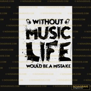 A White Brick Wall With The Words Without Mus Music Culture DTF Design