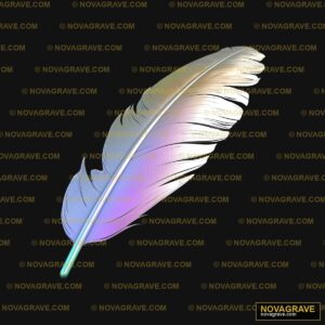 A White Feather With A Blue Tip Nature Botanical - DTF Transfer Design